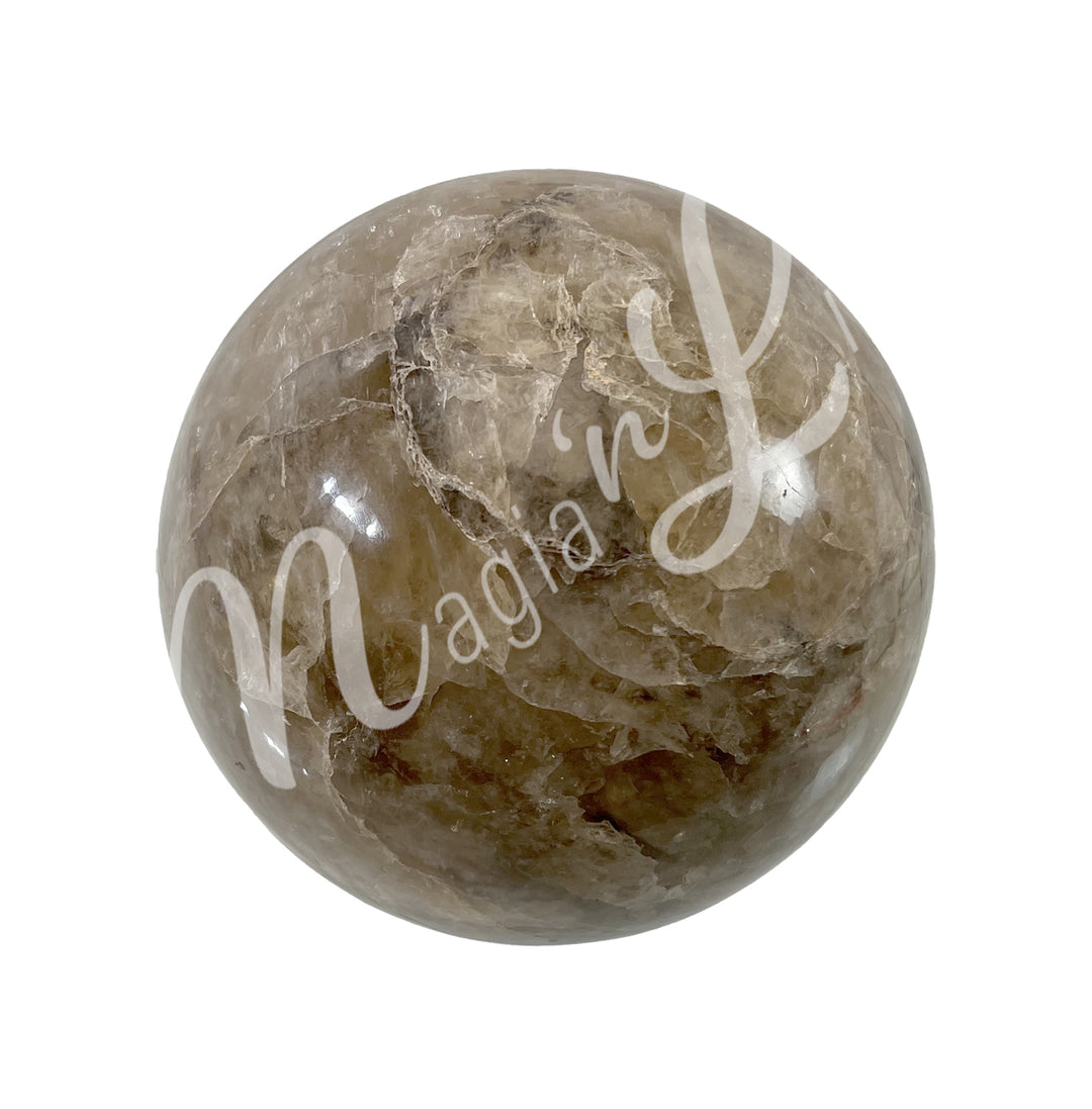 A sphere made of Golden Topaz.