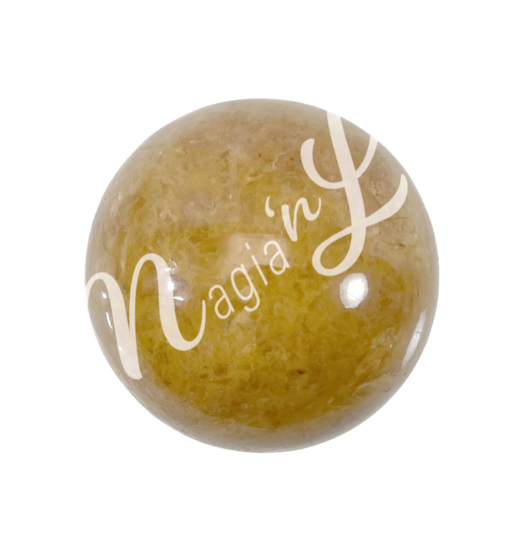 A sphere made of Golden Topaz.