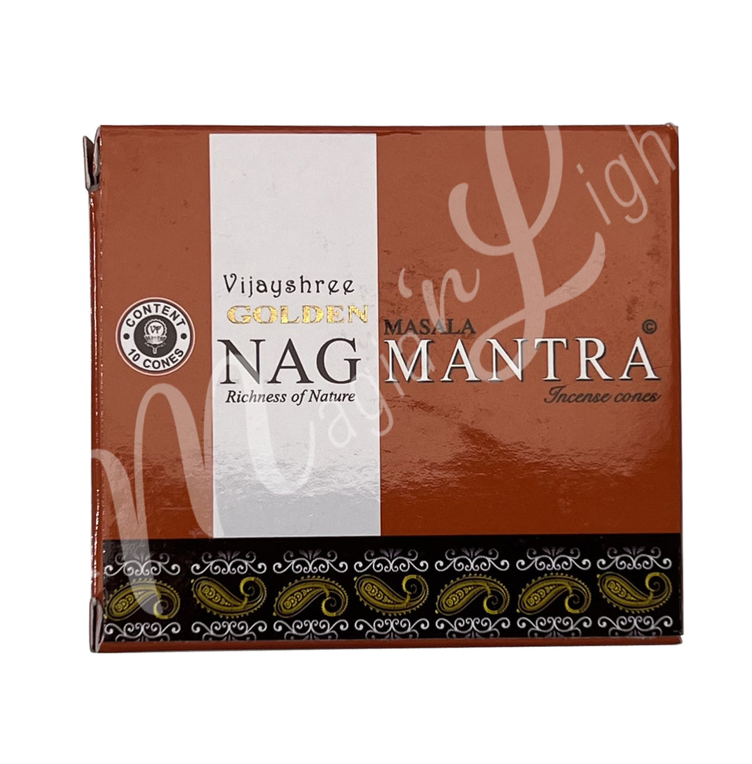 Golden Nag Cono de Incienso Mantra