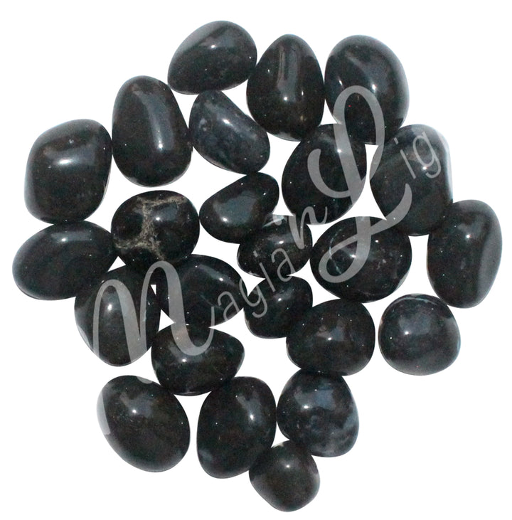 TUMBLED STONE AGATE, BLACK 20-25 MM