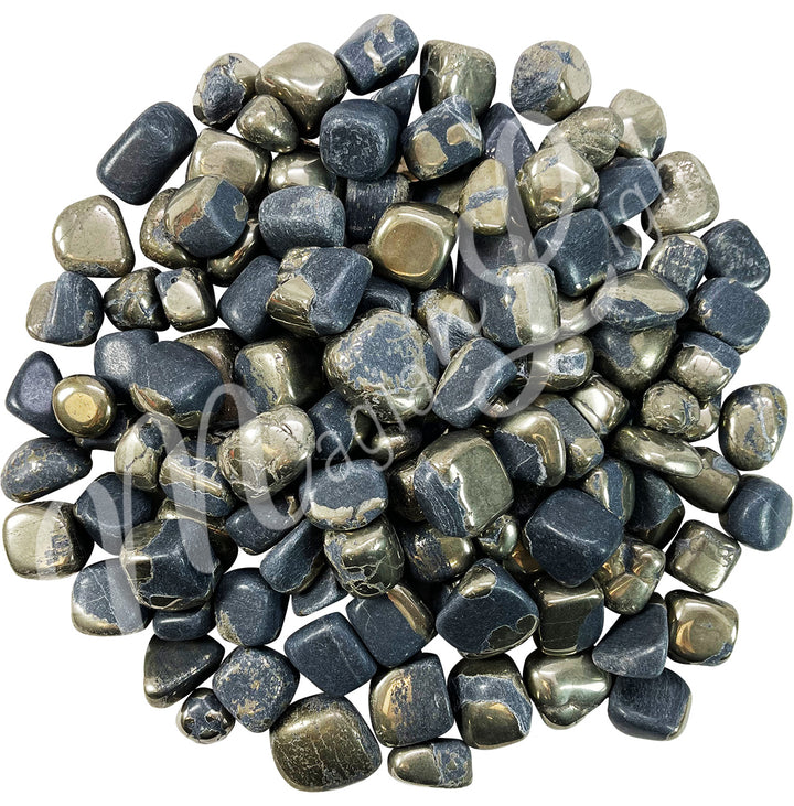 Tumbled Stone Pyrite with Black Magnetite 15-30mm