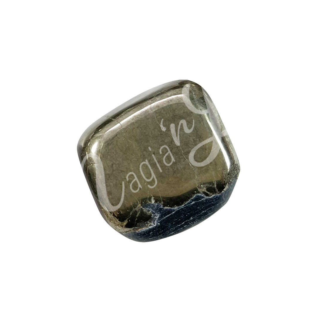 TUMBLED STONE PYRITE WITH BLACK MAGNETITE 15-30 MM