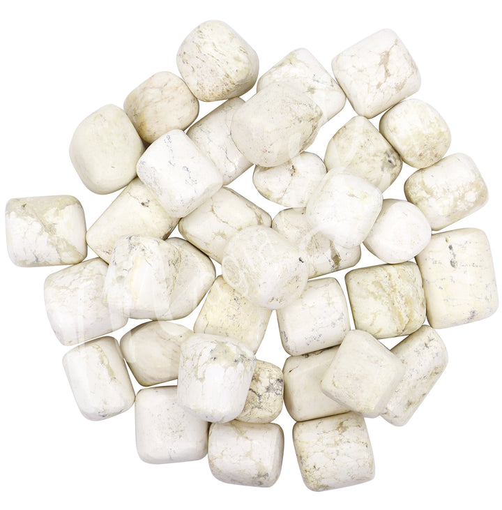 TUMBLED STONE MAGNESITE, WHITE 25-30 MM