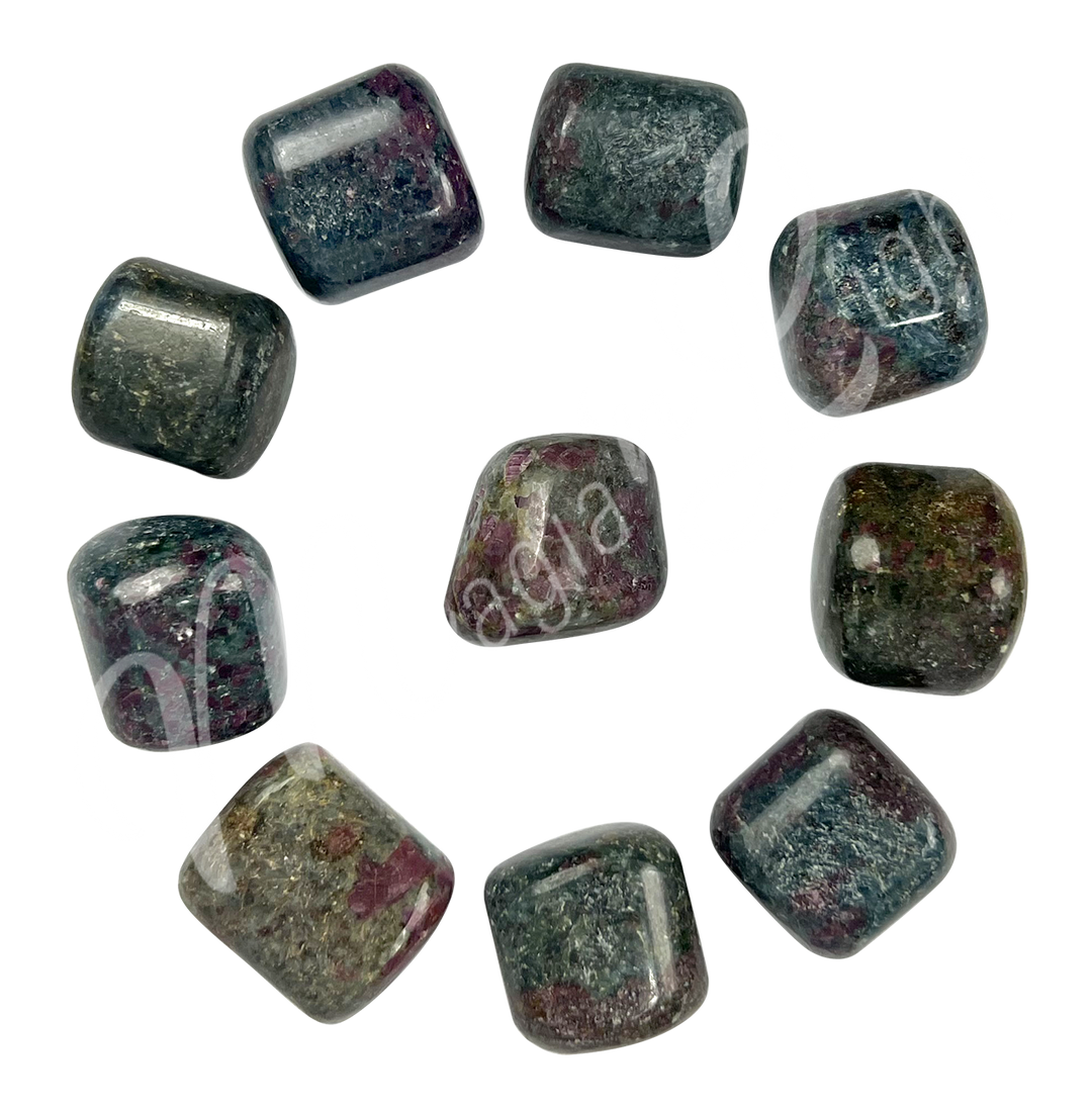Tumbled Stone Blue Kyanite with Ruby Extra 20-30mm