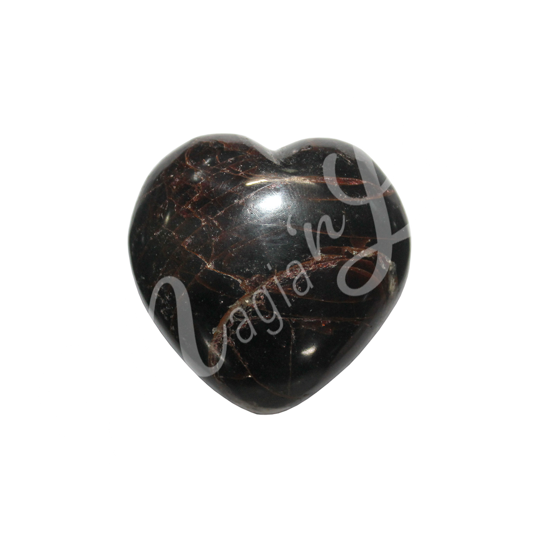 Heart-shaped garnet crystal.