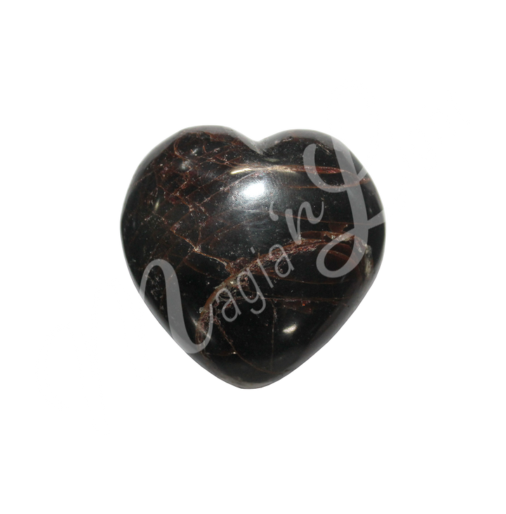 Heart-shaped garnet crystal.