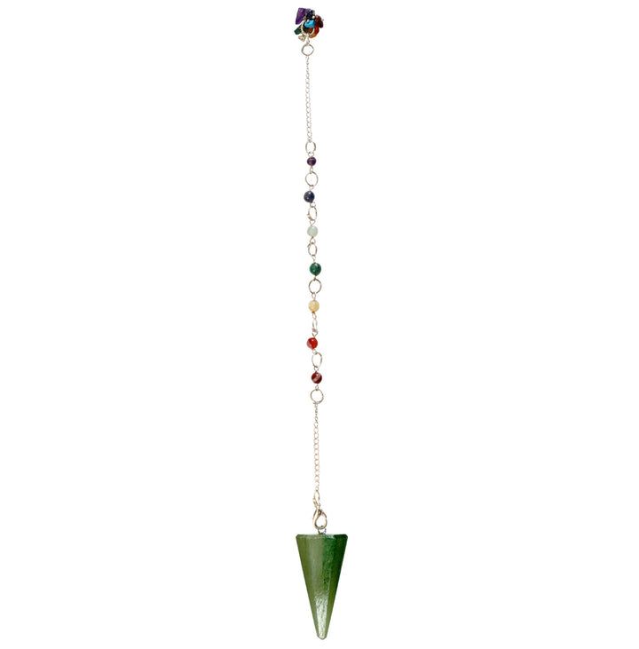 Pendulum Hexagonal Point with Chakra Chain 10″L