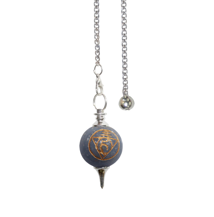 Pendulum Ball Chakras Engraved Plain Chain 9″L