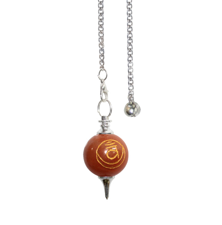 Pendulum Ball Chakras Engraved Plain Chain 9″L