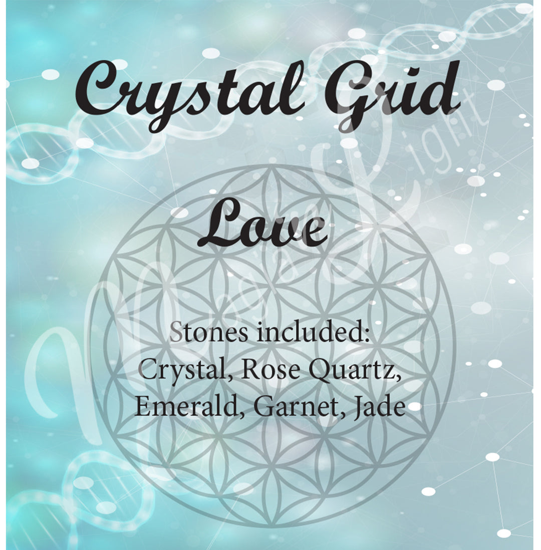 Crystal Grid Set with Stones for Love 6"dia.