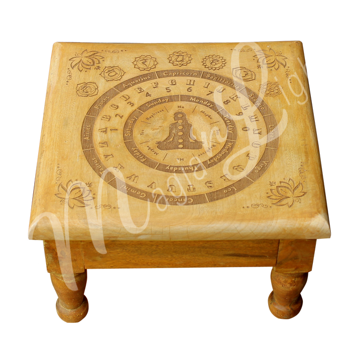 Altar Table Engraved with Pendulum Board. Seen from the top.
