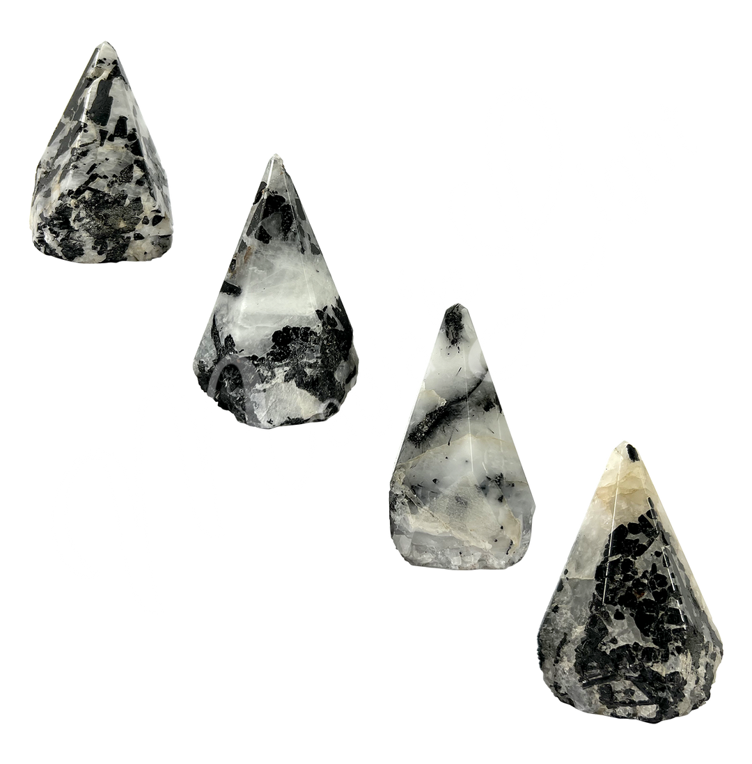 Top Polished Point Quartz with Black Tourmaline 2.5 X 1.75"
