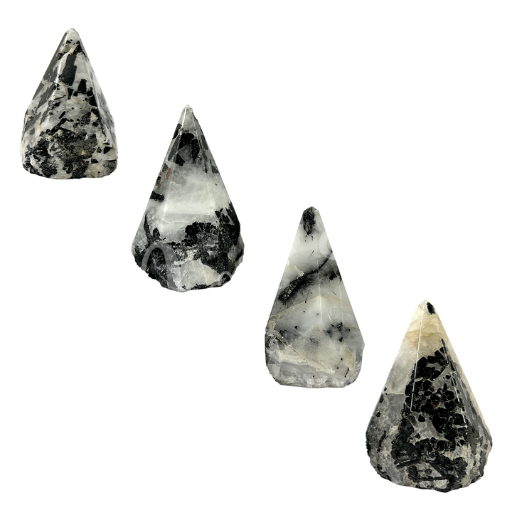 Top Polished Point Quartz with Black Tourmaline 2.5 X 1.75"