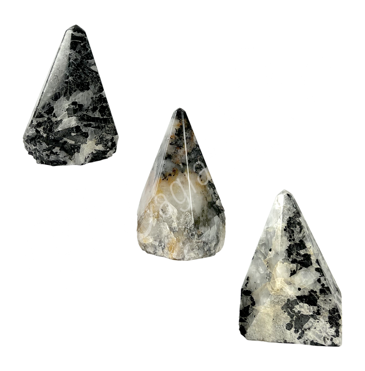Top Polished Point Quartz with Black Tourmaline 2.5 X 1.75"