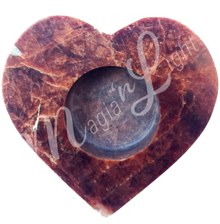 Tealight Holder Garnet Heart 3 X 4"