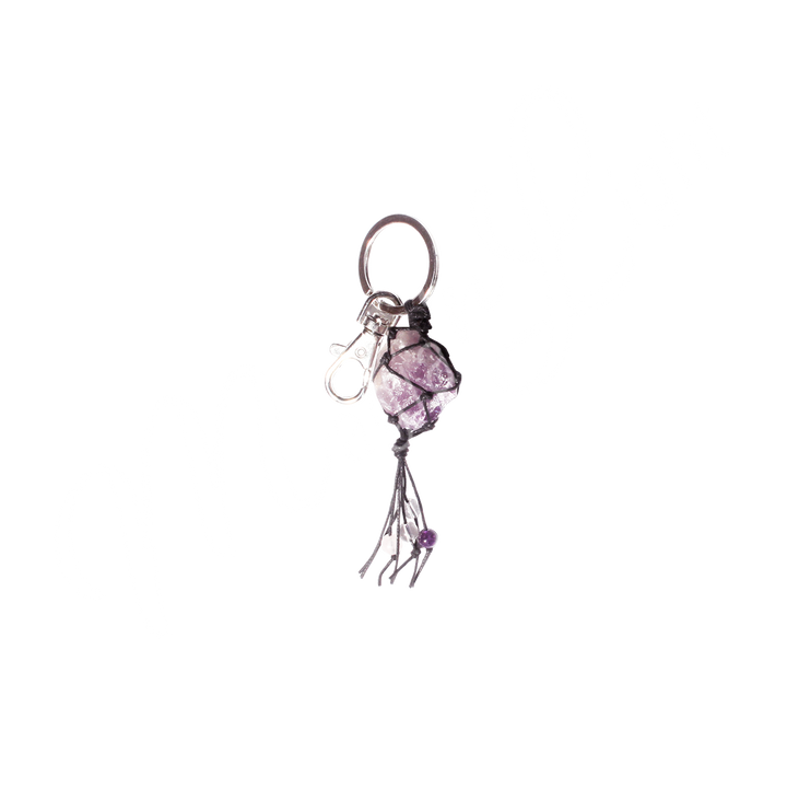 Keychain Healing Amethyst in Net 5.5-6″L