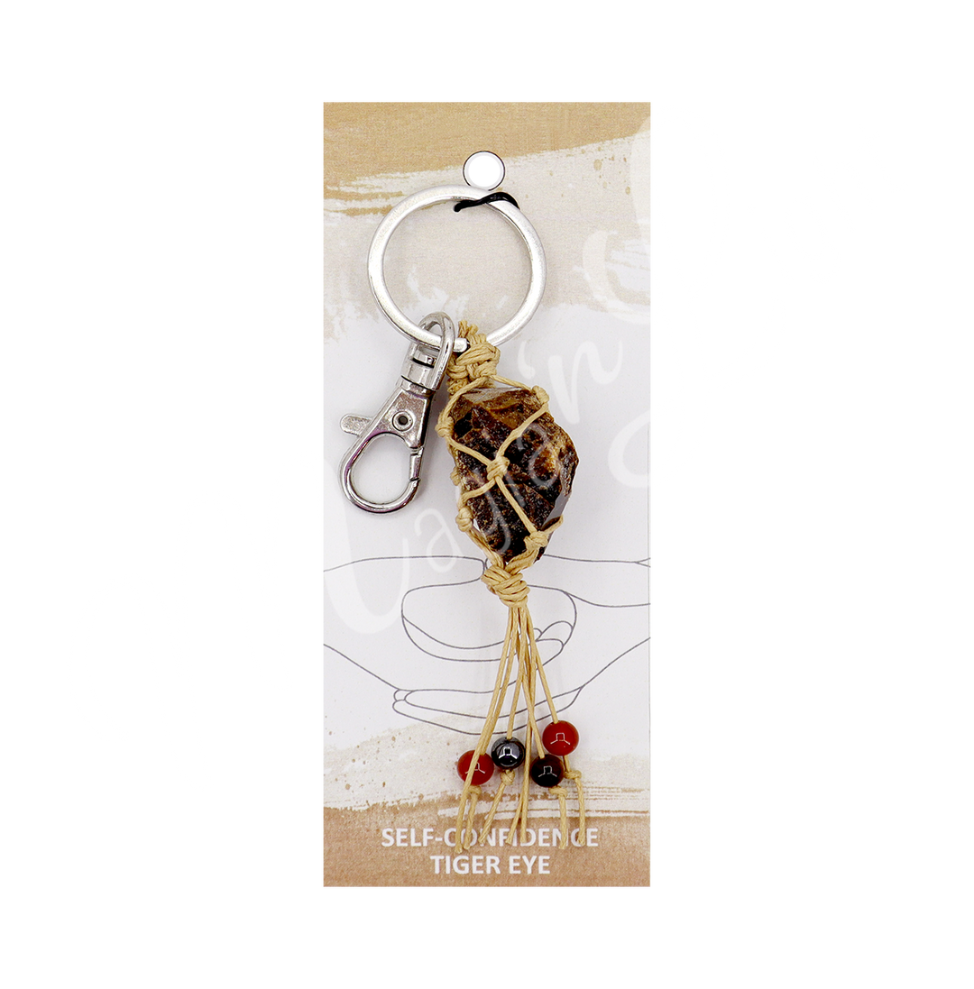 Keychain Self-Confidence Tiger Eye in Net 5.5-6″L