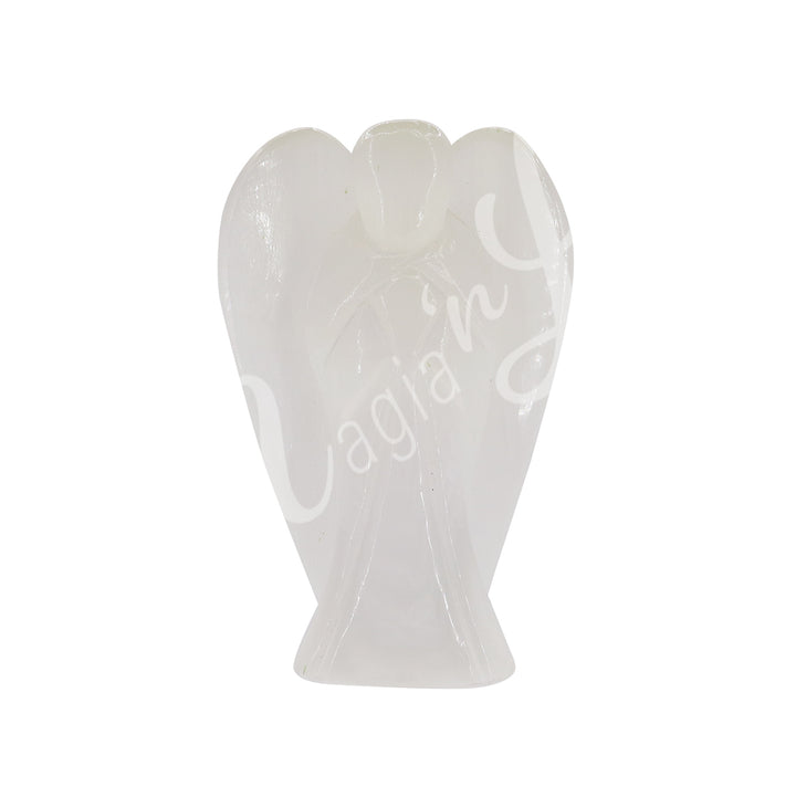 Angel carving made of selenite.