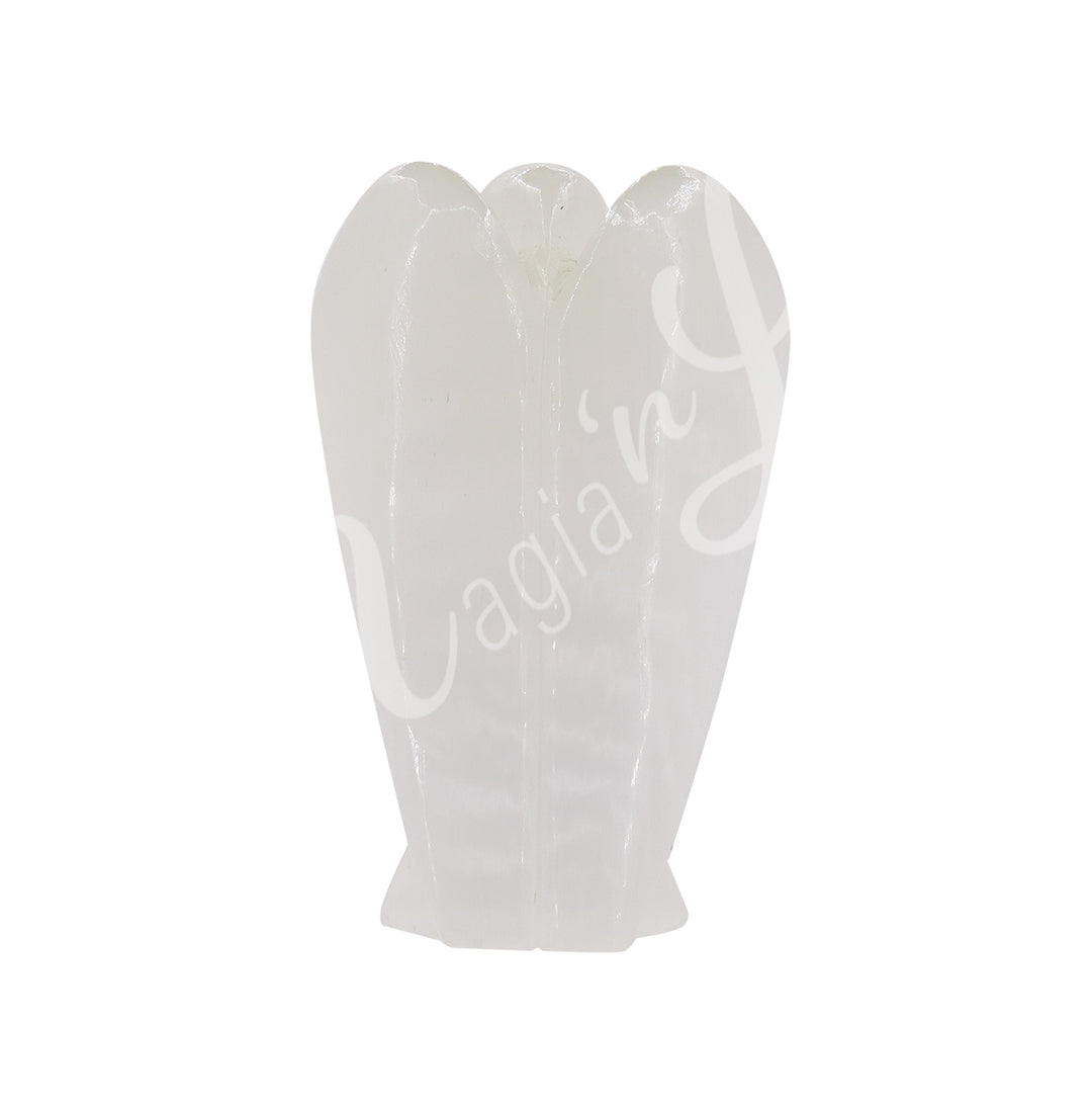 Angel carving made of selenite.