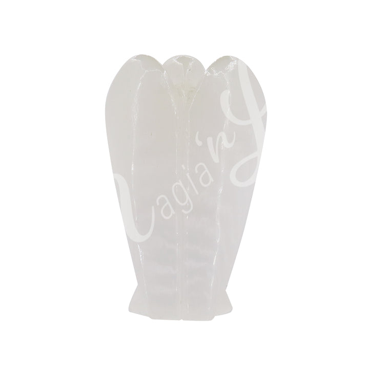Angel carving made of selenite.