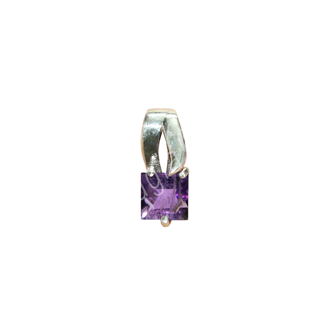 Sterling Silver Pendant Faceted Amethyst