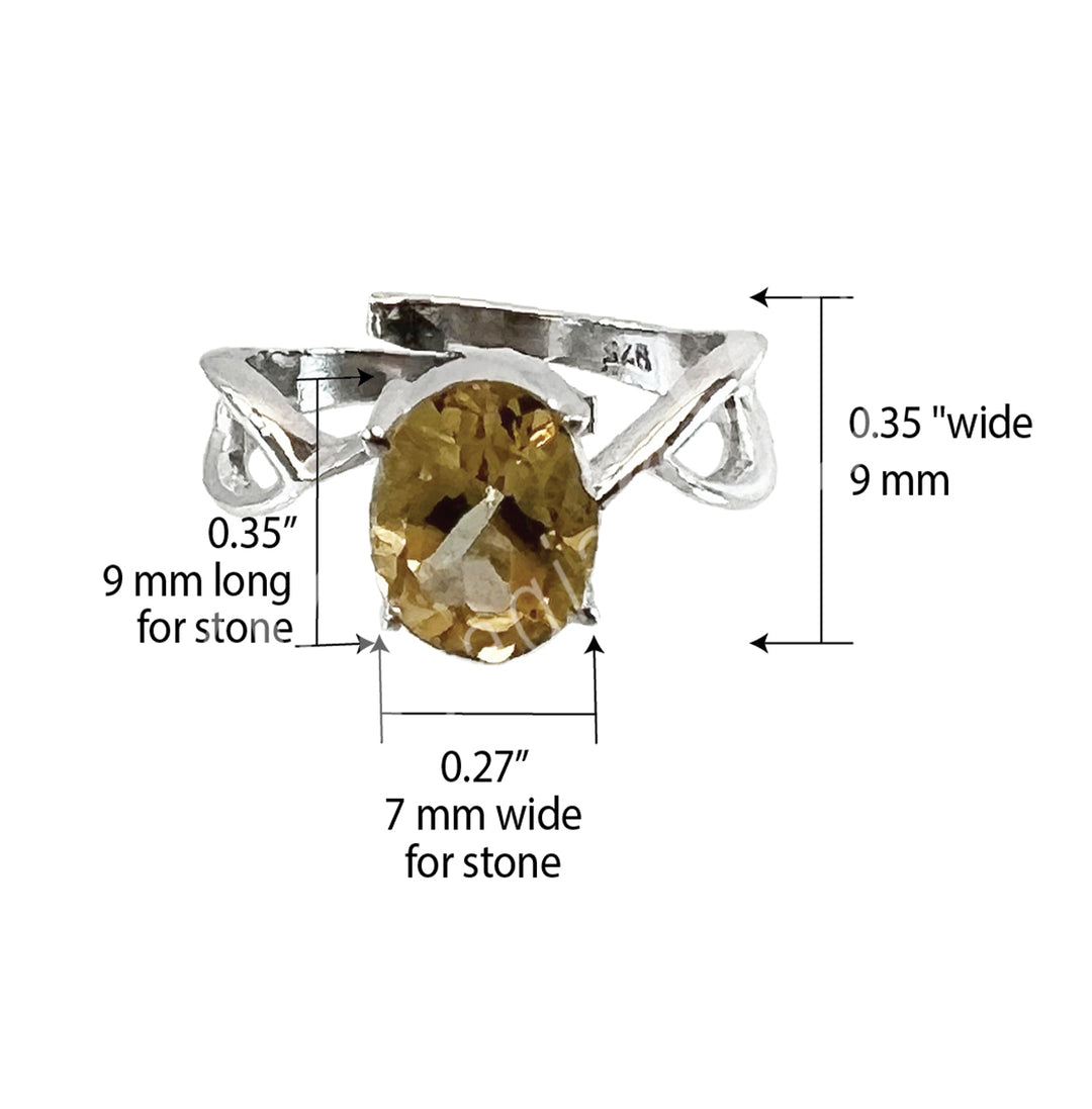 Sterling Silver Ring Oval Faceted Citrine