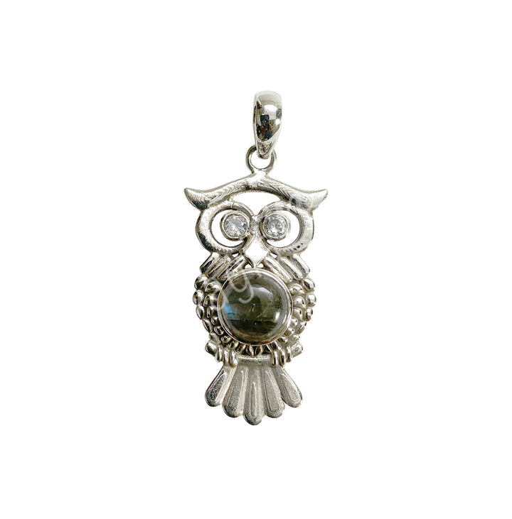 Sterling Silver Pendant Owl Labradorite
