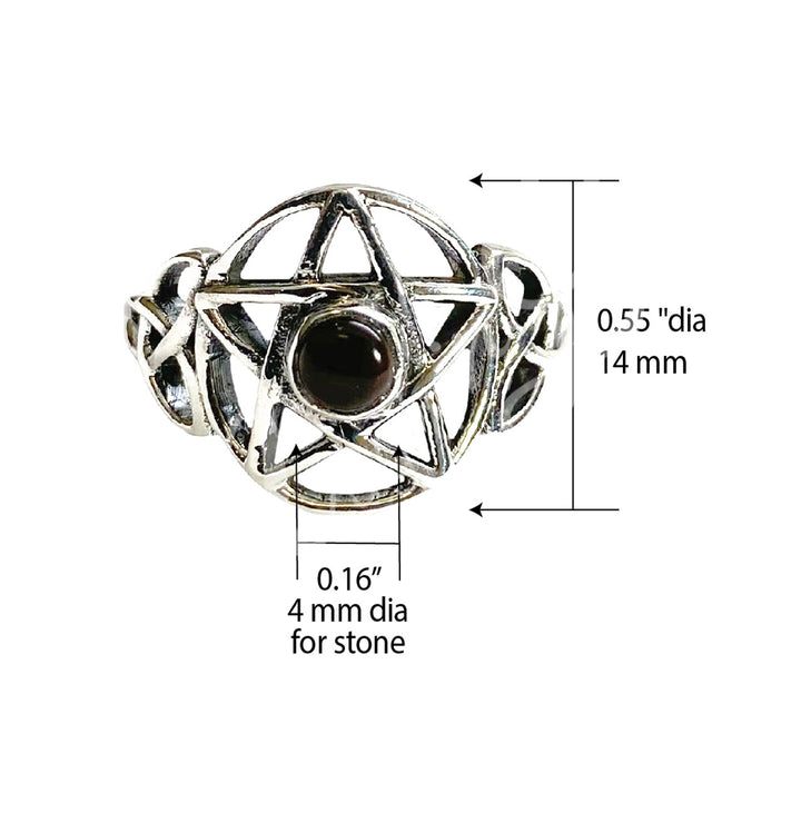 Sterling Silver Ring Pentacle w Black Onyx