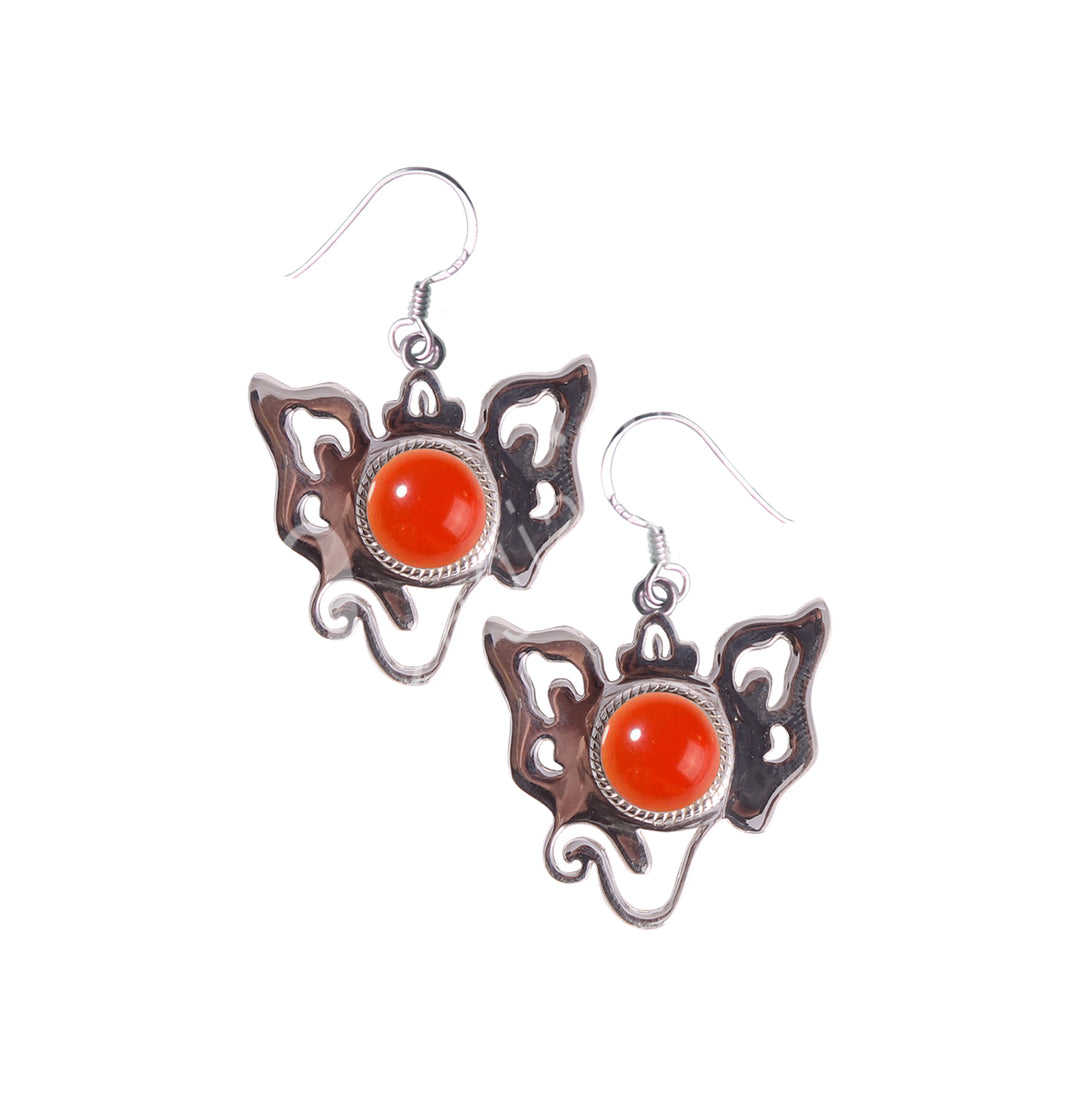 Pendientes de Plata de Ley Ganesha Cornalina 1.6″