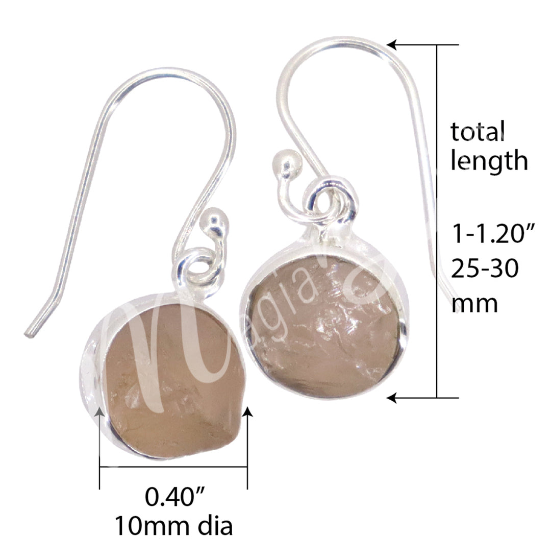 Sterling Silver Earrings Natural Rose Quartz 25-30mm