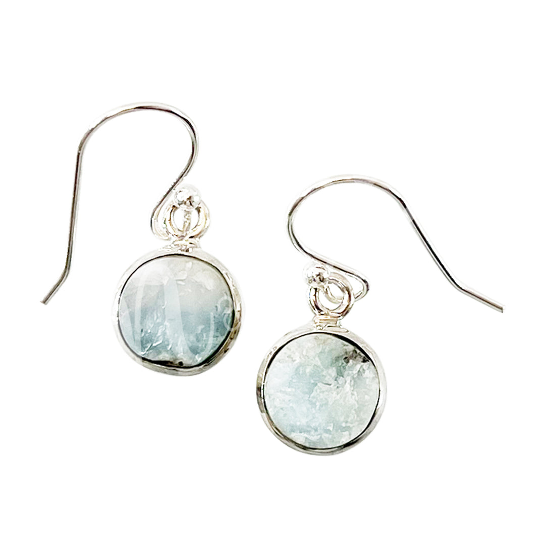 Pendientes de Plata de Ley Larimar Natural 25-30mm