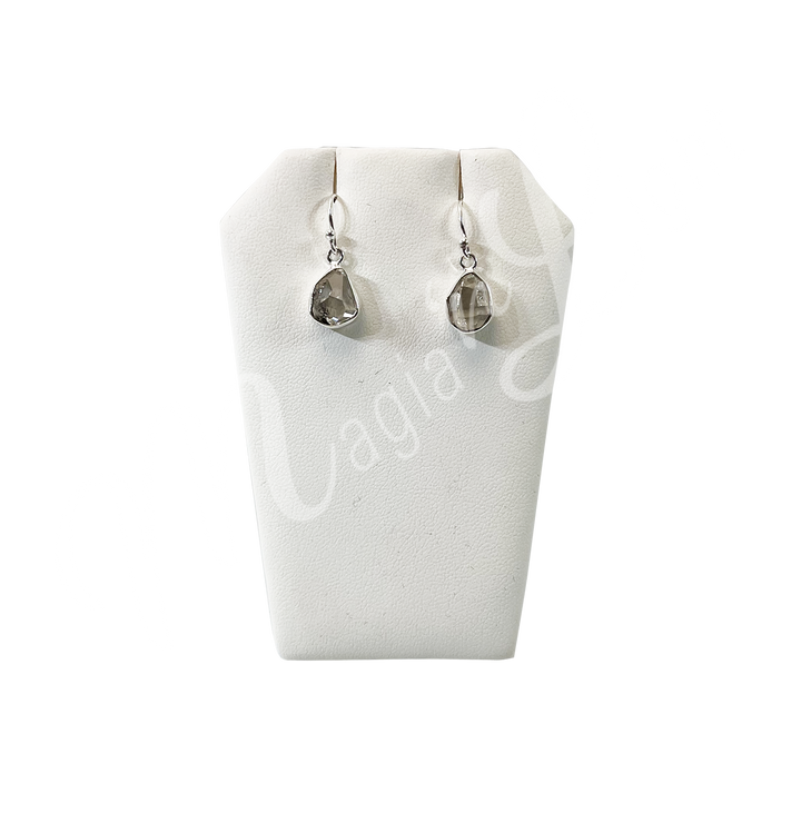 Sterling Silver Earrings Herkimer Diamond 0.75-1″