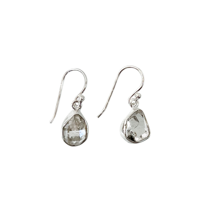 Sterling Silver Earrings Herkimer Diamond 0.75-1″