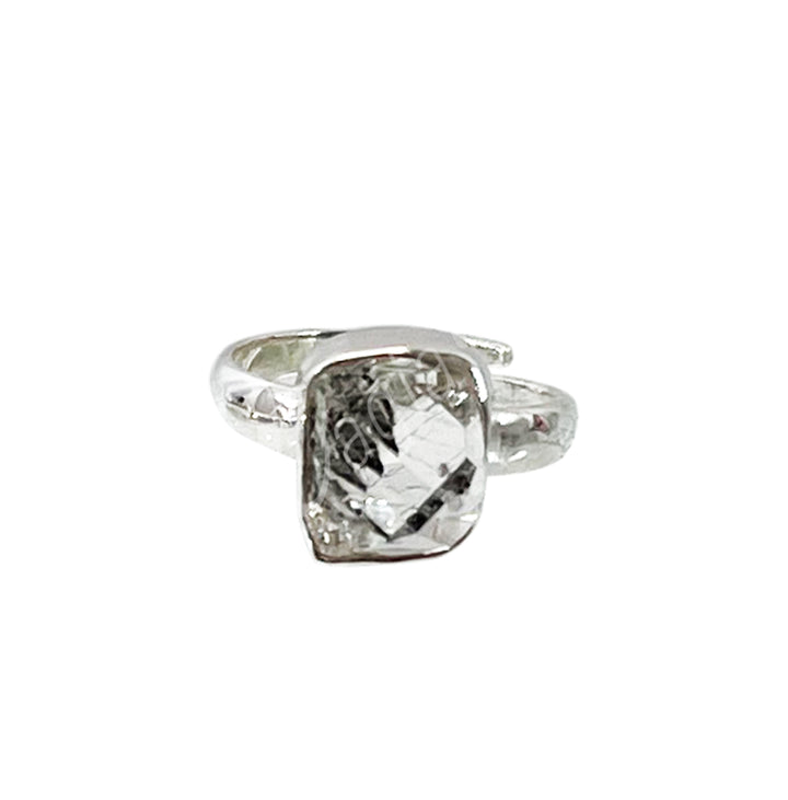 Sterling Silver Ring Herkimer Diamond 0.75"