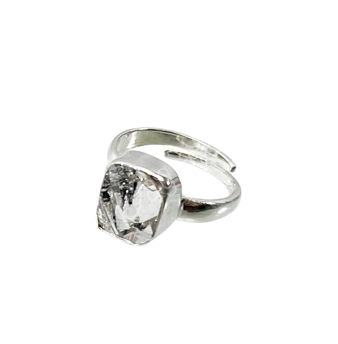 Sterling Silver Ring Herkimer Diamond 0.75"