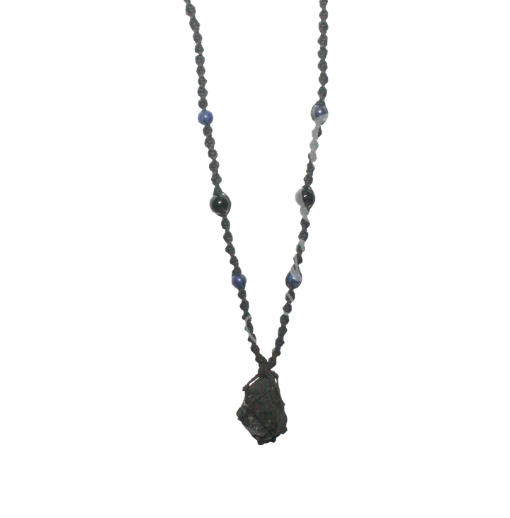 Collar de Protección de Turmalina Negra con Cordón de Cuentas 14-30"
