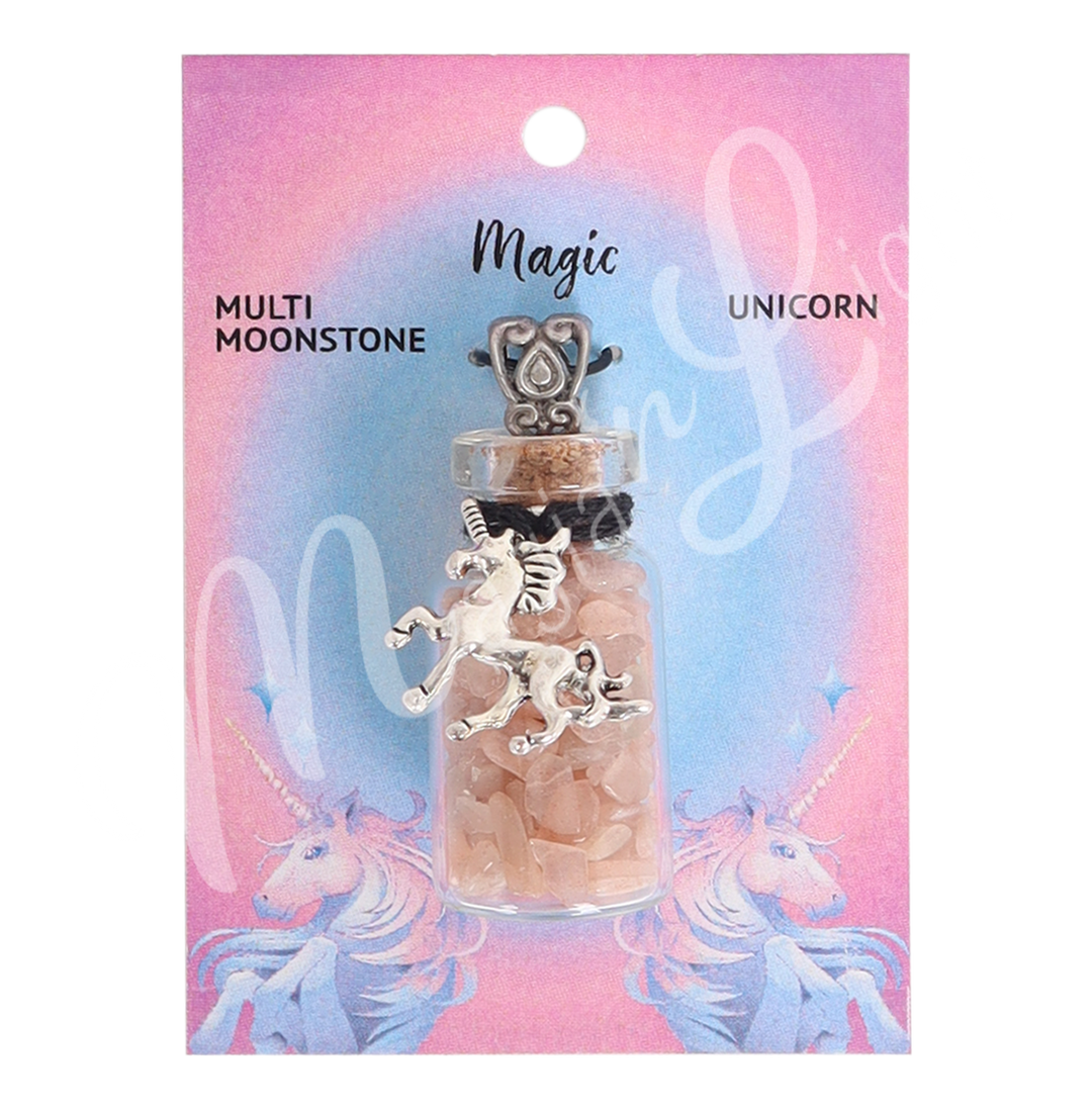 Necklace Multi Moonstone Chips in Bottle 1.5″H