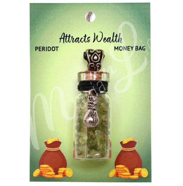 Collar de Chips de Peridoto en Botella 1,5″