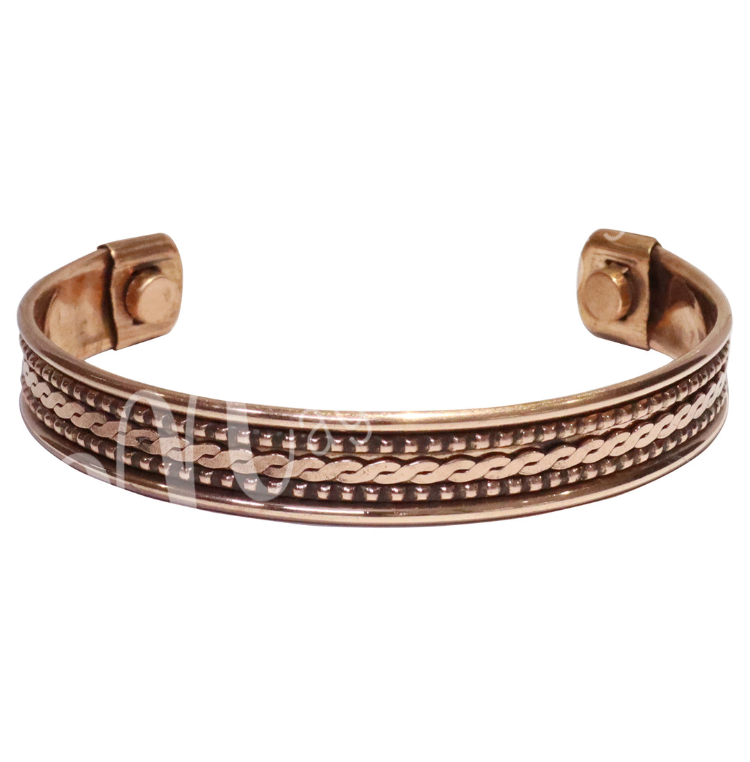 Bracelet Copper with Designs and Magnets 2.75"dia. X 0.4"W