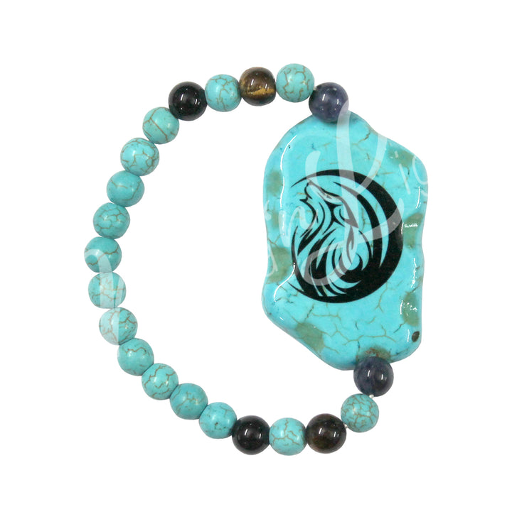 Bracelet Turquoise with Print (8mm)