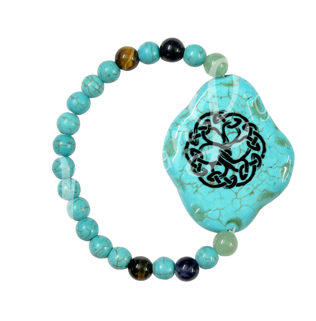 Bracelet Turquoise with Print (8mm)