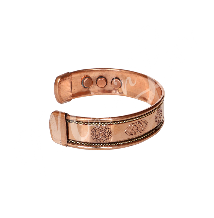 Bracelet Adjustable Chakra Engraved Copper w Magnets