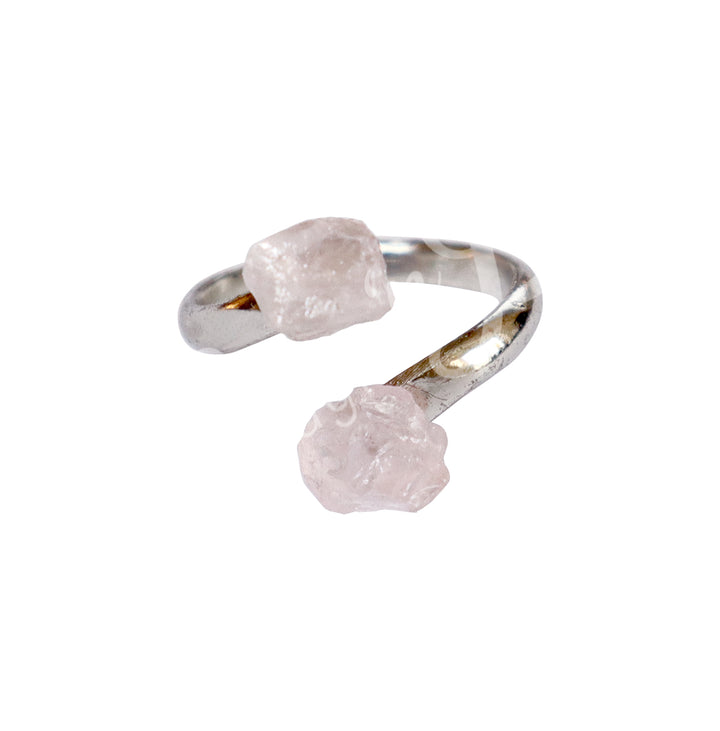 Anillo Ajustable de Cuarzo Rosa Africano 20-22 mm diá.