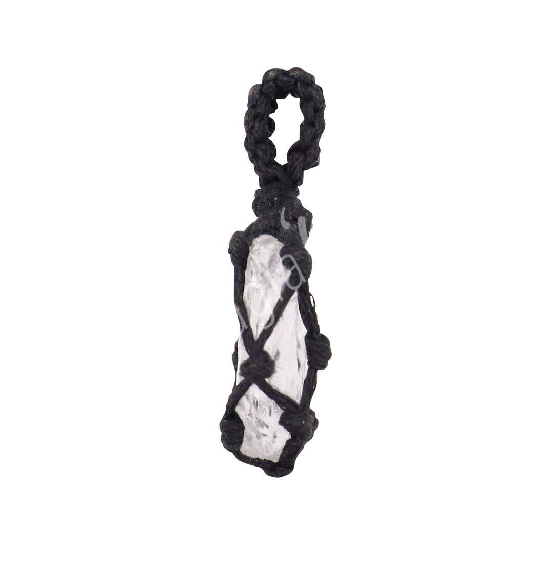 Pendant Thread Cage Crystal Quartz Rough 1.5-2"