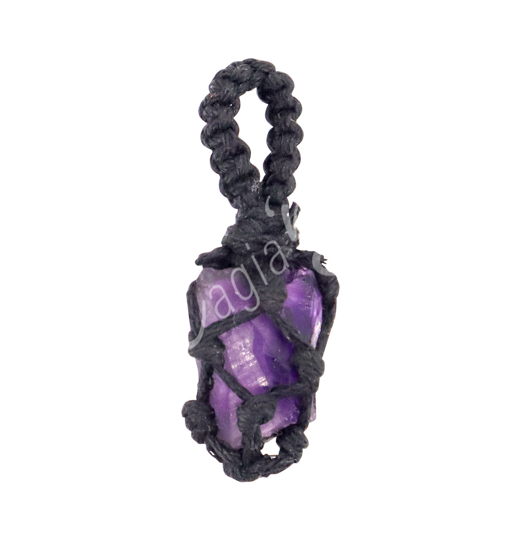 Pendant Thread Cage Amethyst Rough 1.5-2"