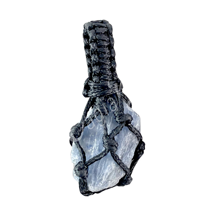 Pendant Thread Cage Rough Blue Kyanite 1.5-2"