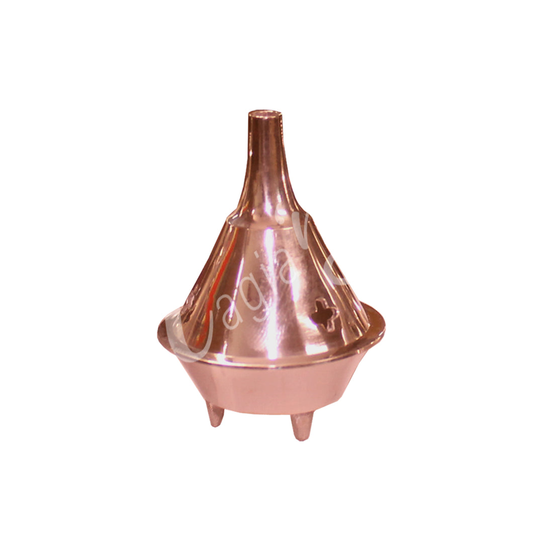 INCENSE HOLDER BRASS COPPER PLATED FOR CONE 2.5″