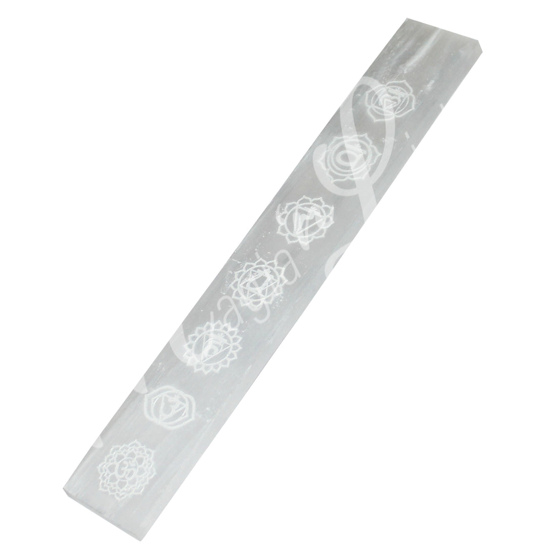 INCENSE HOLDER SELENITE CHAKRA 10″L X 1.5″W