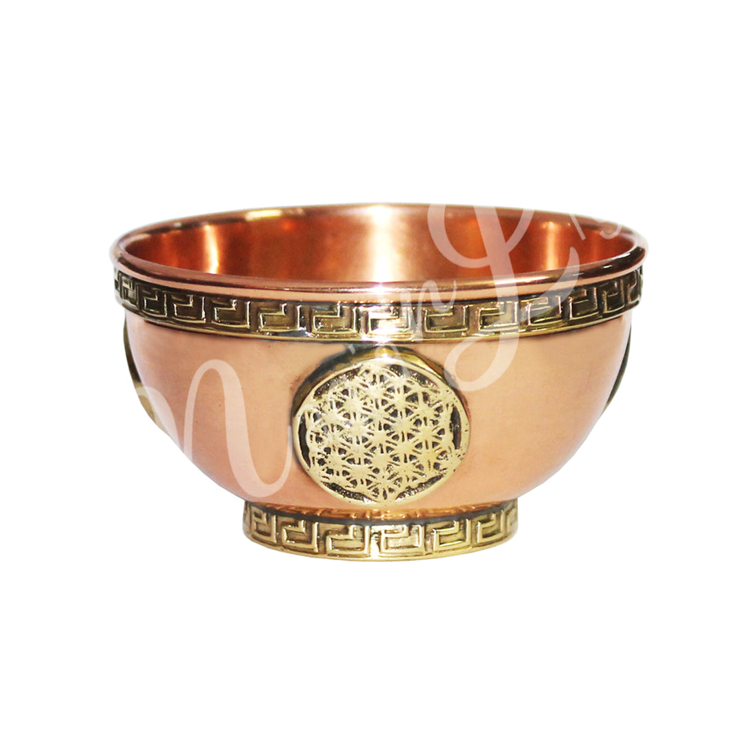 OFFERING BOWL COPPER FLOWER OF LIFE 3 X 2″