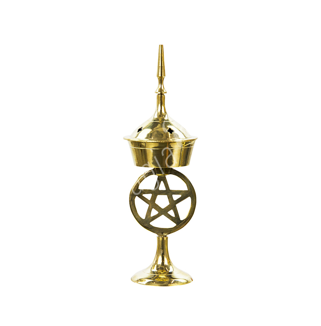 Incense Holder Brass on Stand 6.5-7.5"h